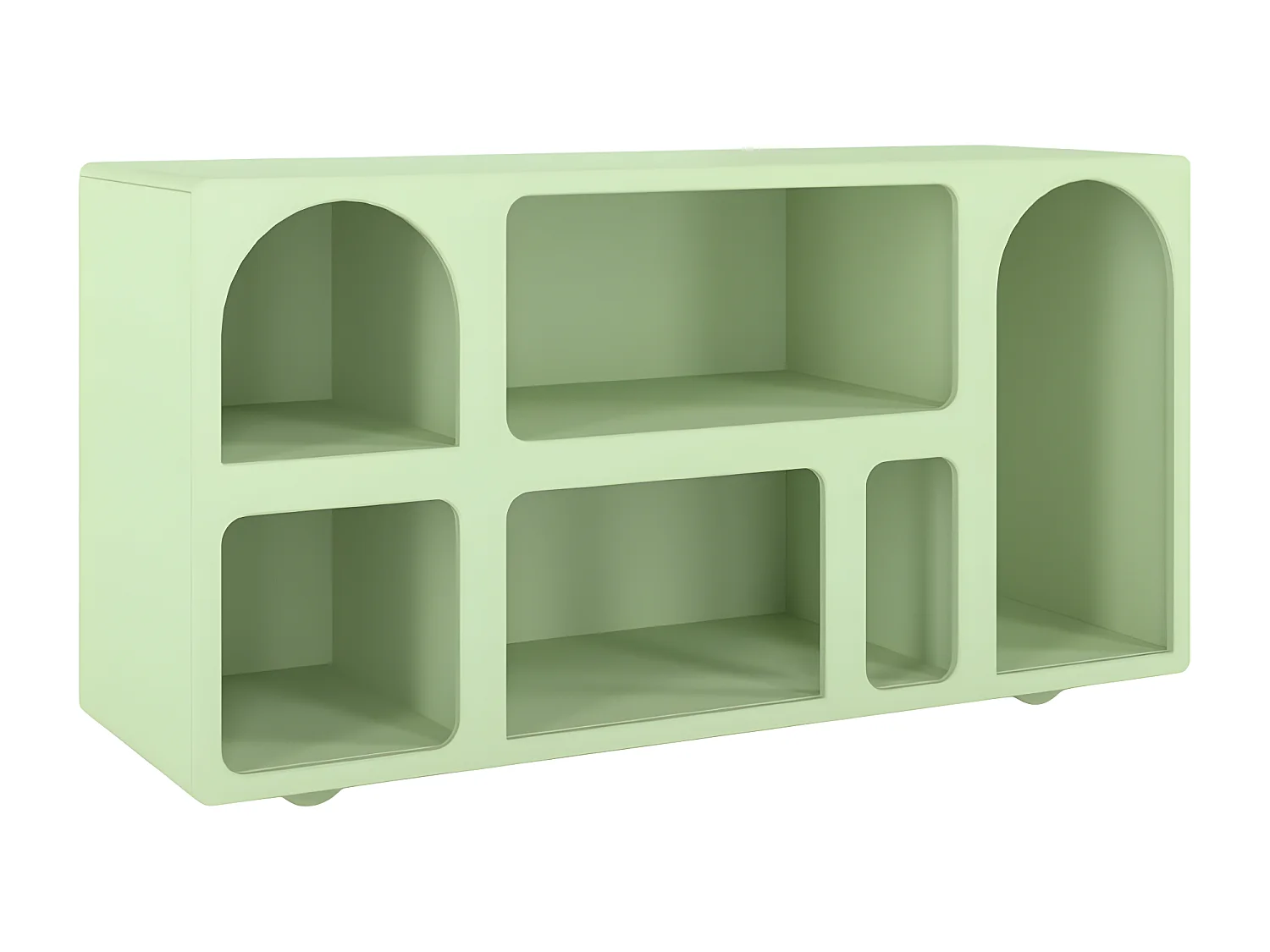 Drewniana komoda z łukami Visby OLIMPIA LONG / zielona