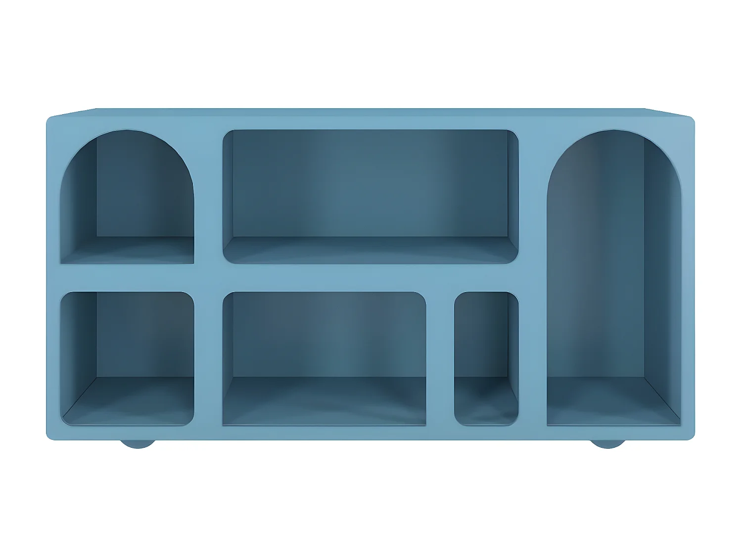 Drewniana komoda z łukami Visby OLIMPIA LONG / niebieska