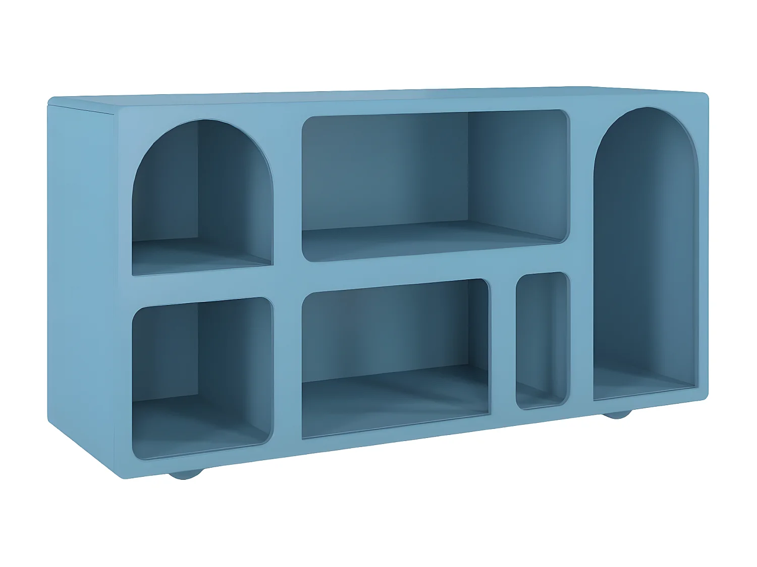 Drewniana komoda z łukami Visby OLIMPIA LONG / niebieska