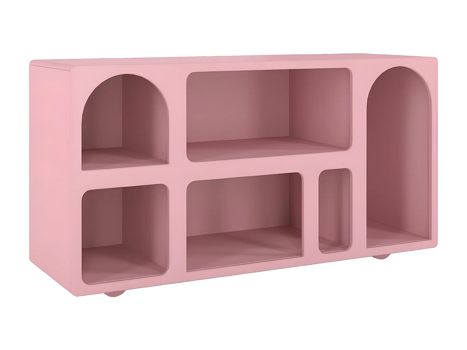 Drewniana komoda z łukami Visby OLIMPIA LONG / różowa