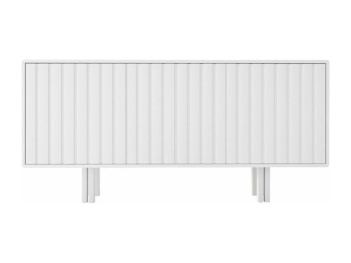 Sideboard Vigge, weiß, push-to-open system , lamellen effekt