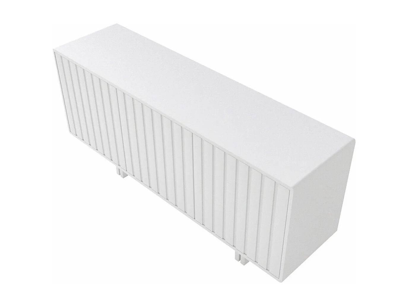 Sideboard Vigge, weiß, push-to-open system , lamellen effekt