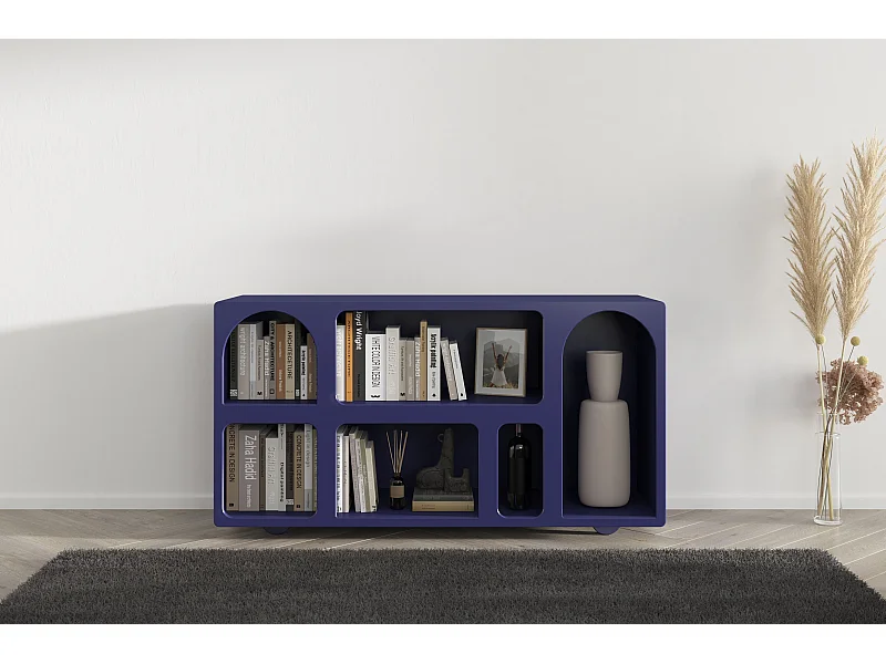 Drewniana komoda z łukami Visby OLIMPIA LONG / granatowa