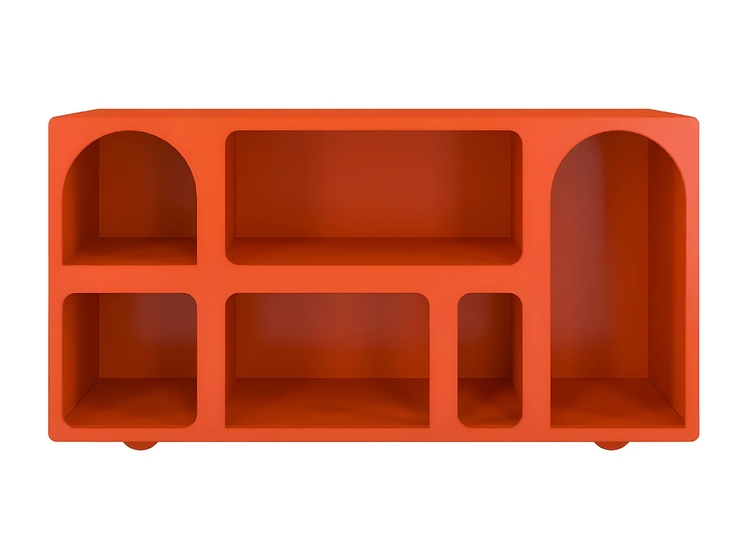 Drewniana komoda z łukami Visby OLIMPIA LONG / pomarańczowa