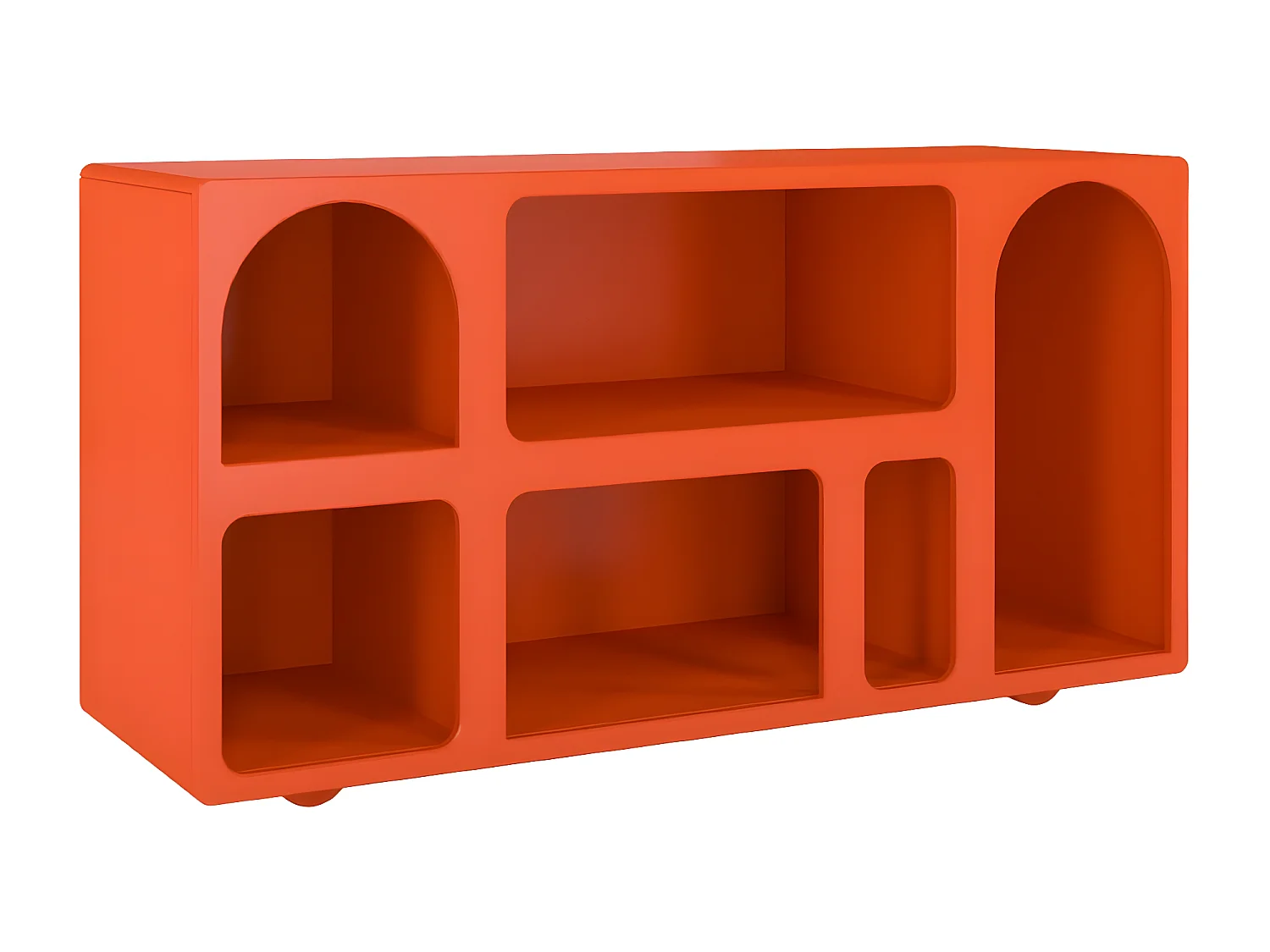 Drewniana komoda z łukami Visby OLIMPIA LONG / pomarańczowa