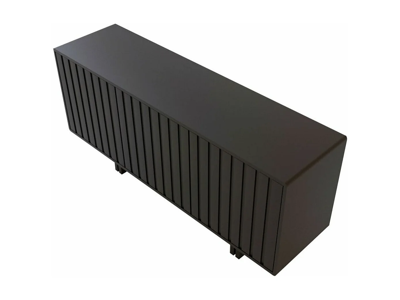 Sideboard Vigge, schwarz, push-to-open system , lamellen effekt