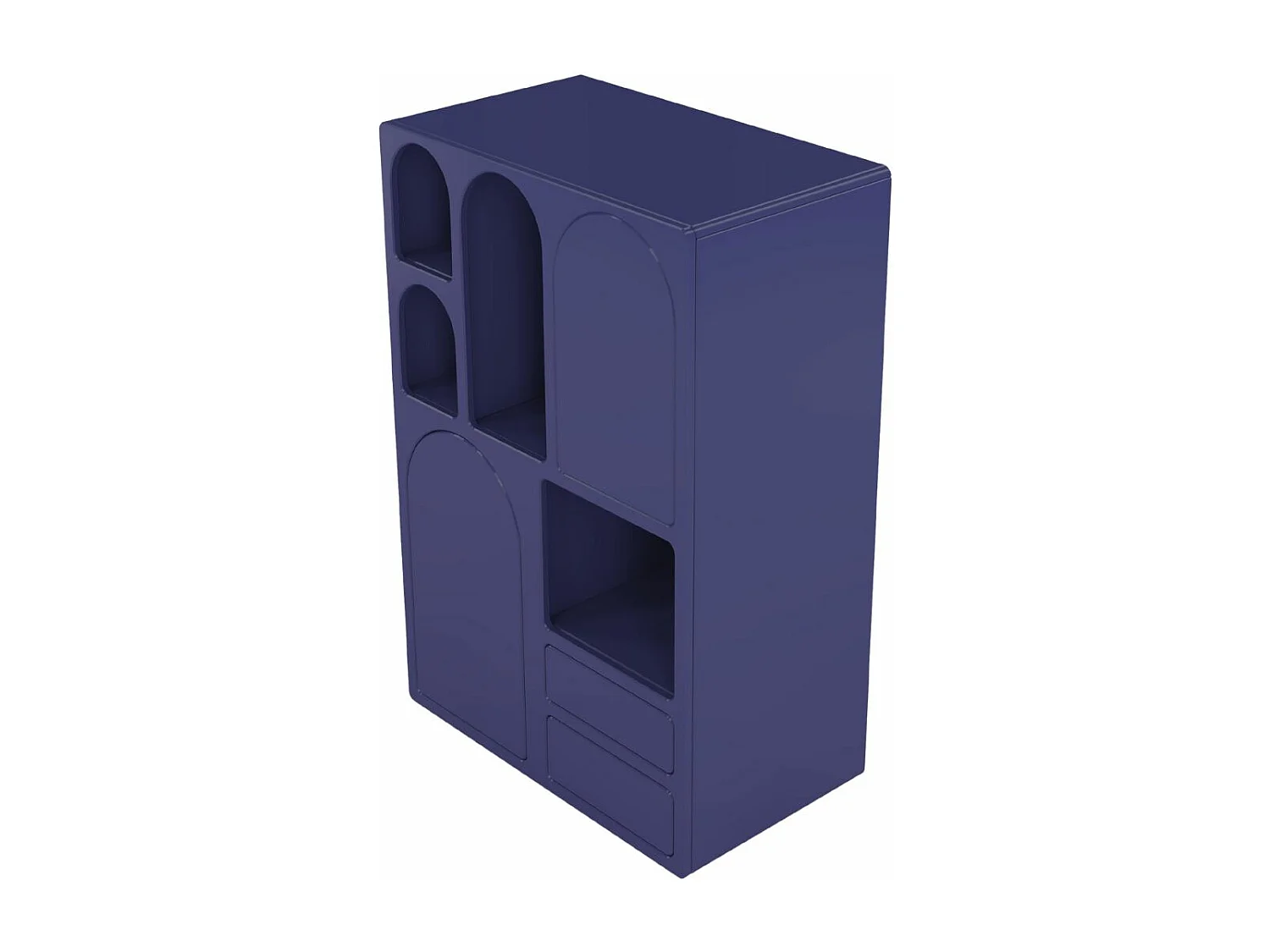 Drewniana komoda z łukami Visby OLIMPIA HIGH / granatowa