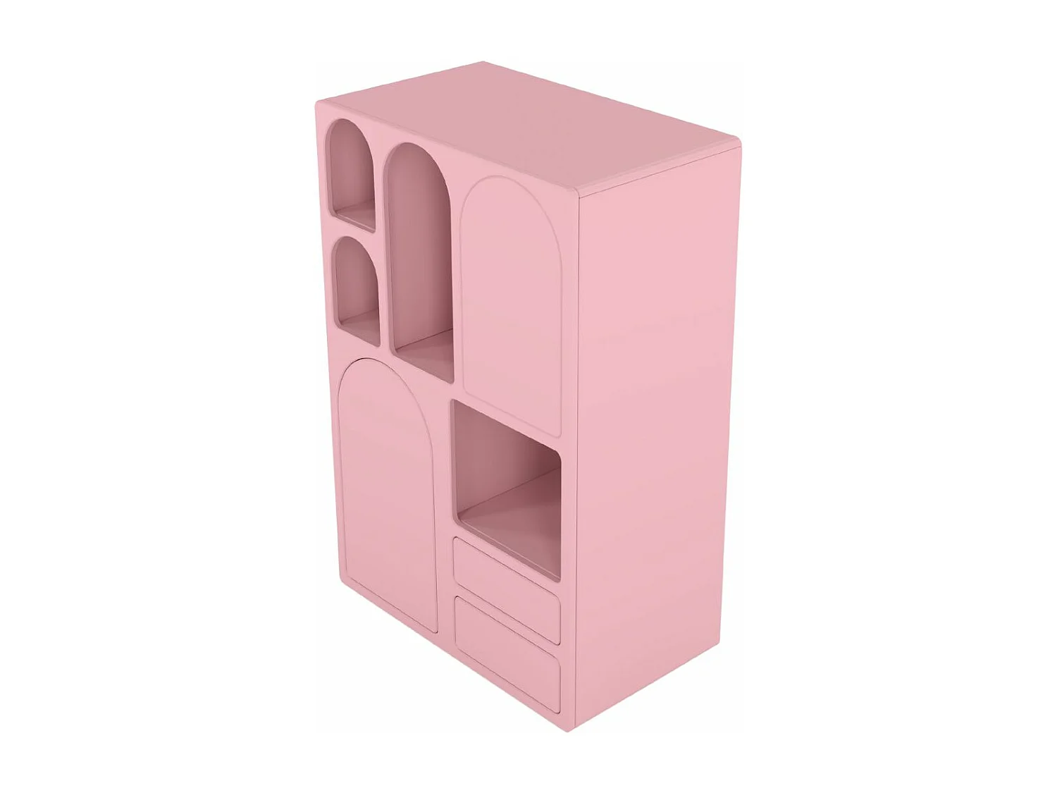 Drewniana komoda z łukami Visby OLIMPIA HIGH / różowa