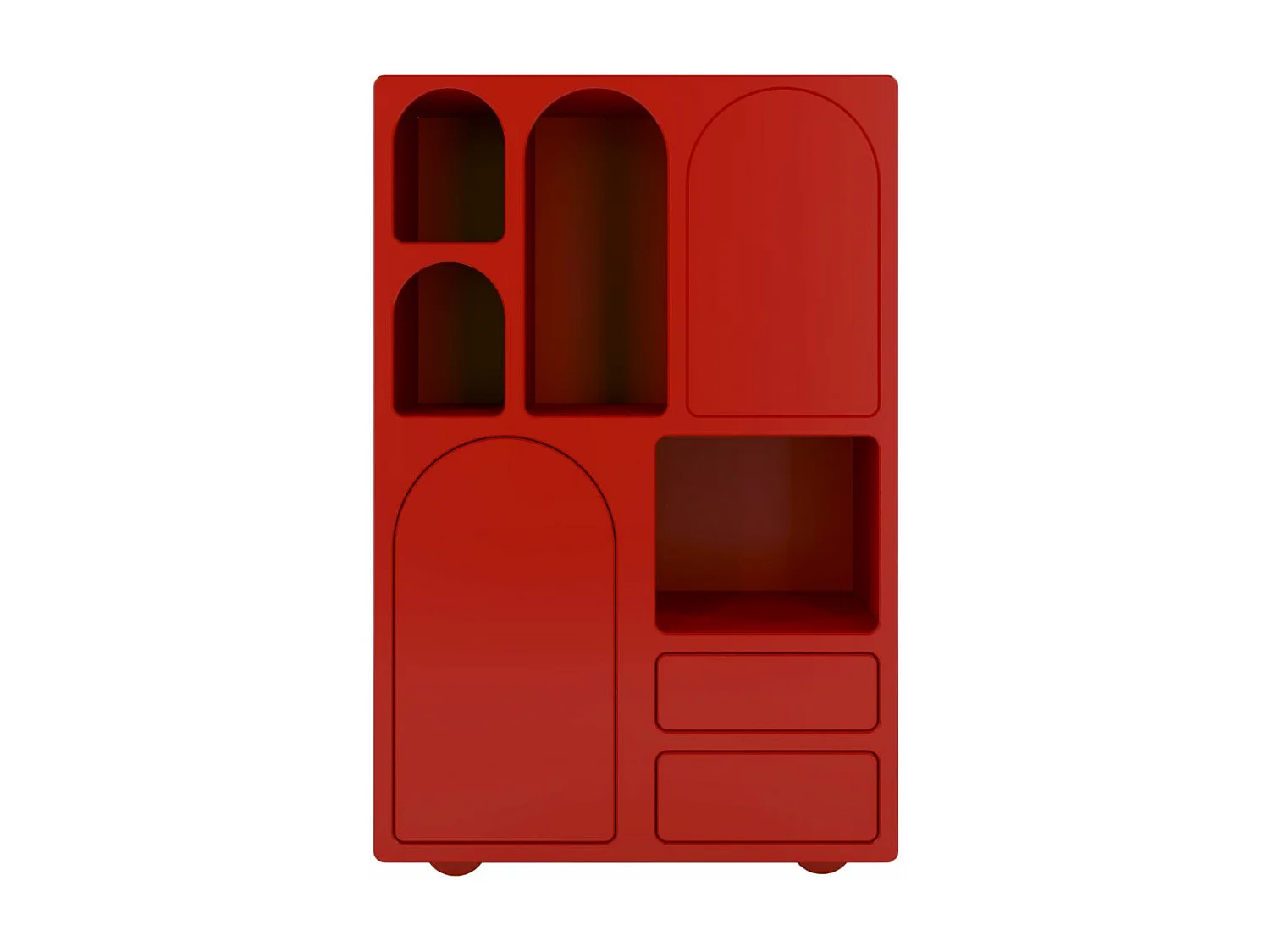 Drewniana komoda z łukami Visby OLIMPIA HIGH / bordowa