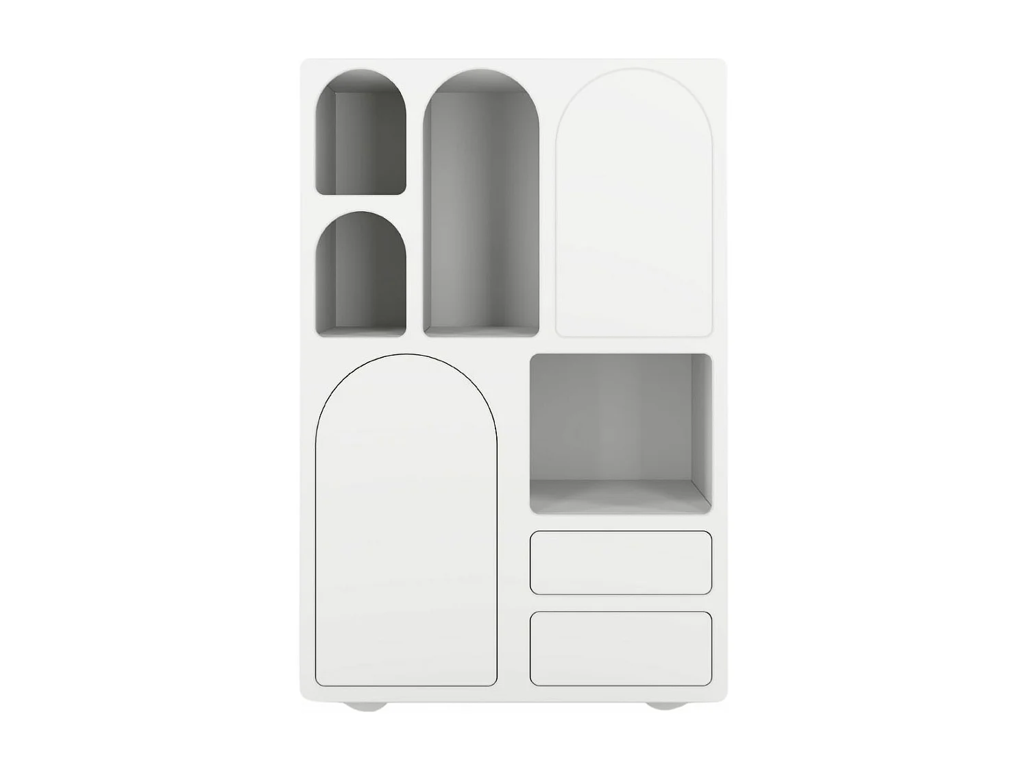 Drewniana komoda z łukami Visby OLIMPIA HIGH / biała