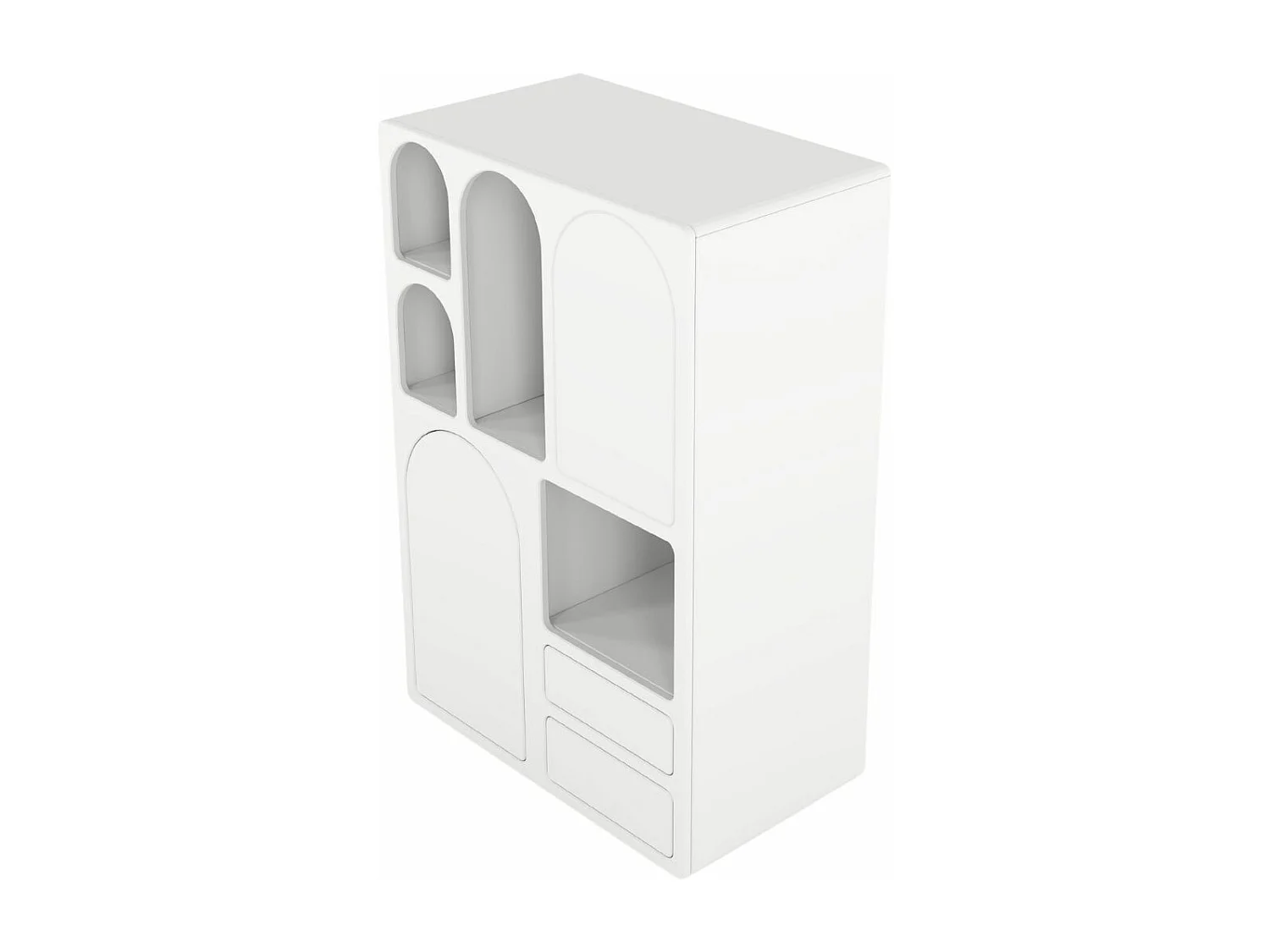 Drewniana komoda z łukami Visby OLIMPIA HIGH / biała