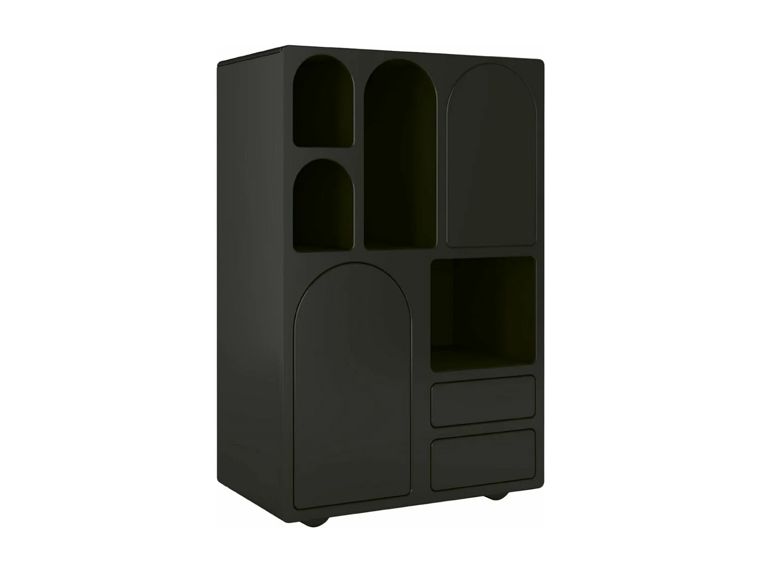 Drewniana komoda z łukami Visby OLIMPIA HIGH / czarna