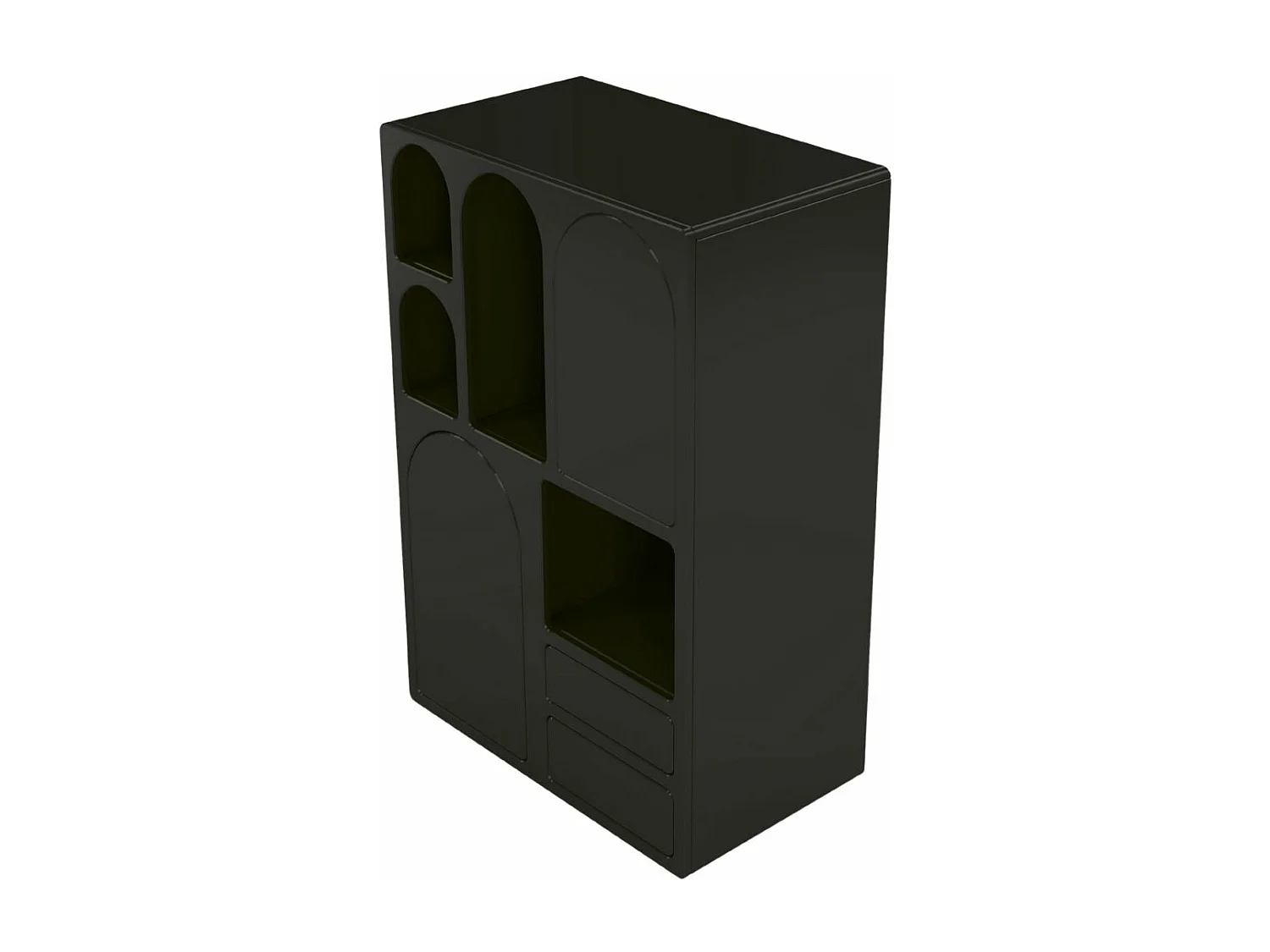 Drewniana komoda z łukami Visby OLIMPIA HIGH / czarna