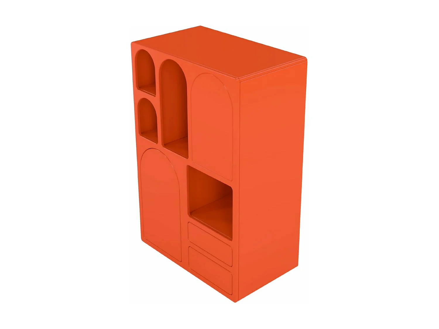 Drewniana komoda z łukami Visby OLIMPIA HIGH / pomarańczowa