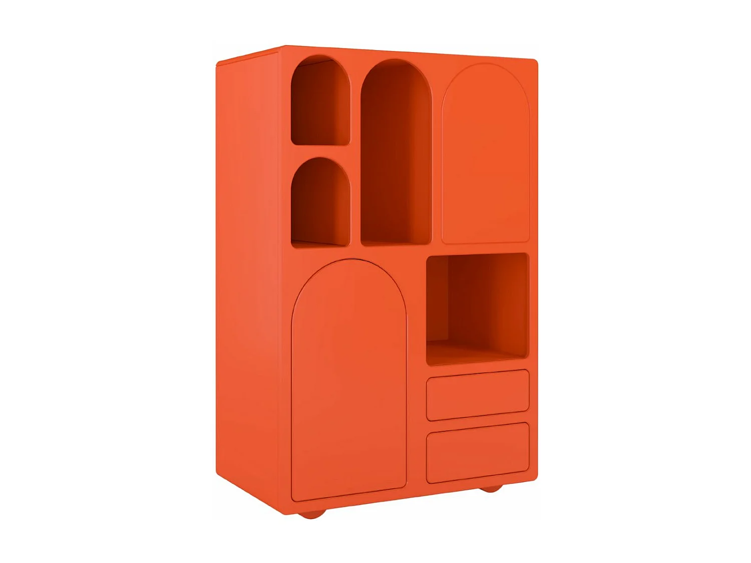 Drewniana komoda z łukami Visby OLIMPIA HIGH / pomarańczowa