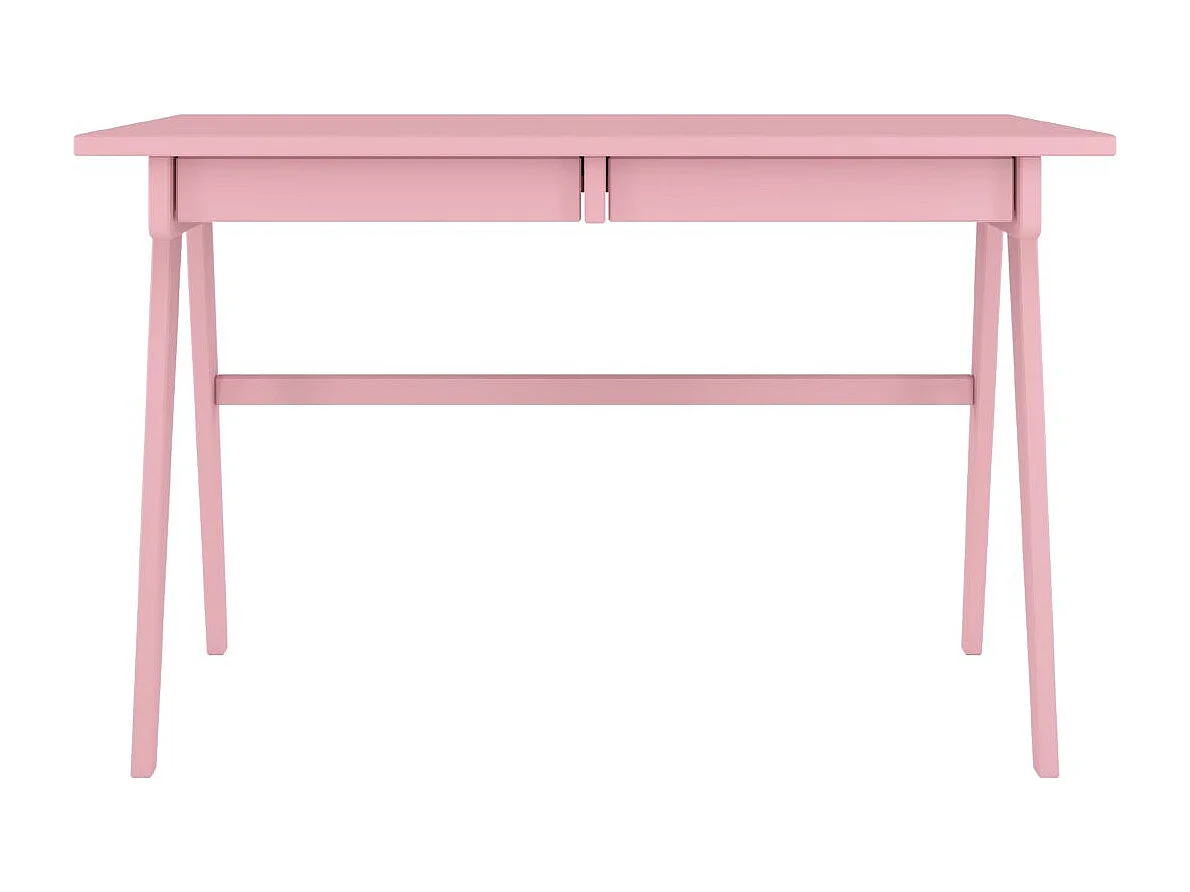Schreibtisch Edda, 120/65/75 cm in pastellrosa, buchenholz