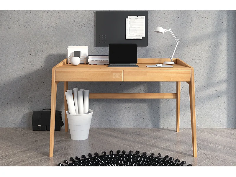 Schreibtisch Elisa, 125/70/81 cm in naturfarben, buchenholz