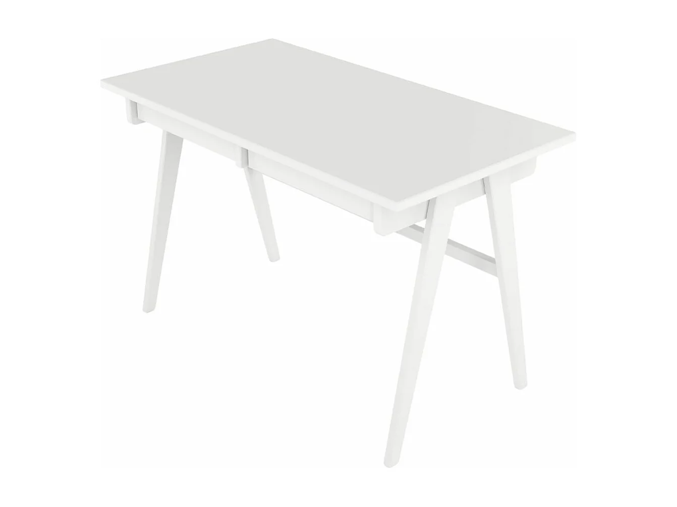 Schreibtisch Edda, 120/65/75 cm in vollflächiges weiß (ral 9003), buchenholz