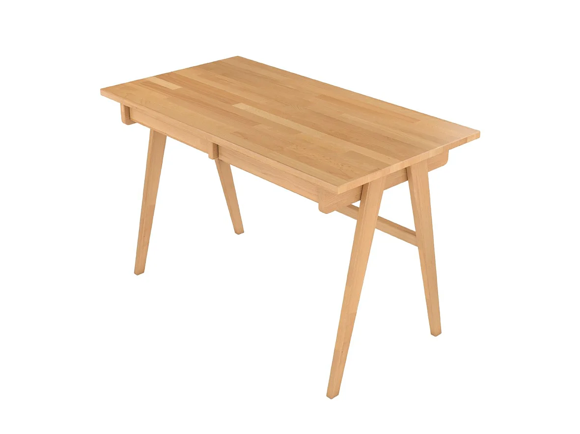 Bureau / coiffeuse en hêtre avec tiroirs EDDA / couleur naturelle / 120 x 65 cm