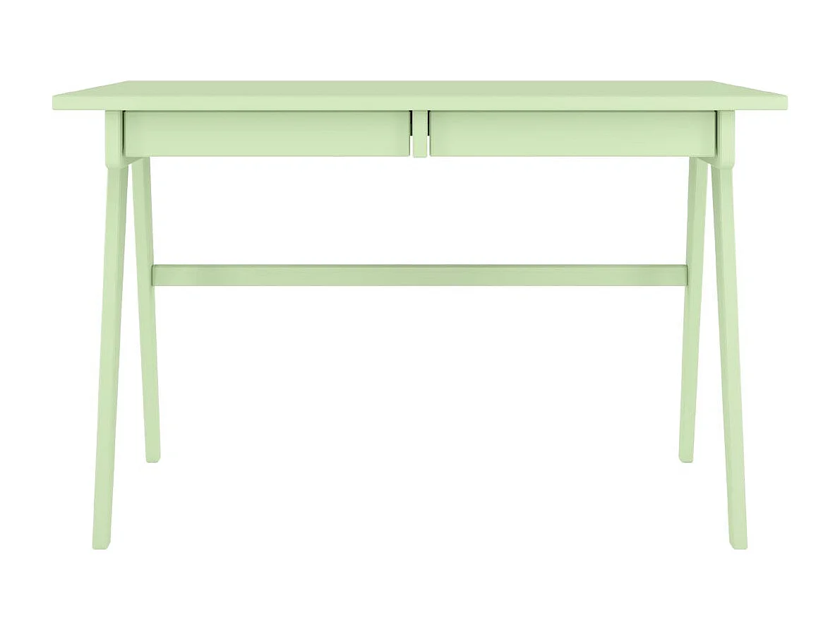 Drewniane biurko z szufladami Visby EDDA / pudrowa zieleń