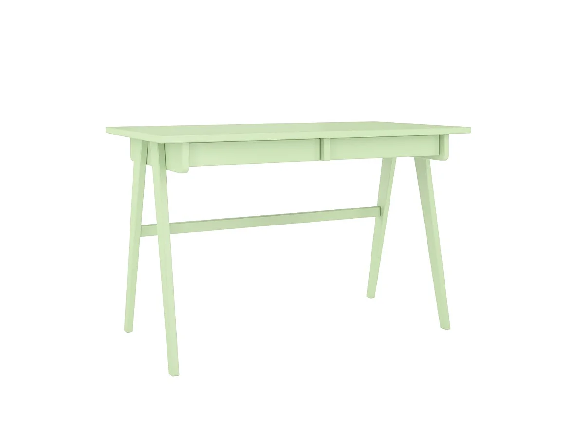 Bureau / coiffeuse en hêtre avec tiroirs EDDA / couleur vert poudré / 120 x 65 cm