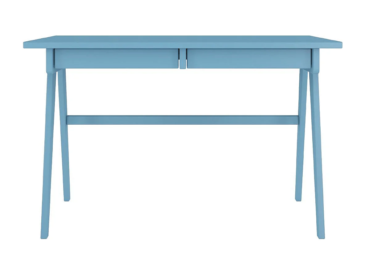 Drewniane biurko z szufladami Visby EDDA / pastel niebieski