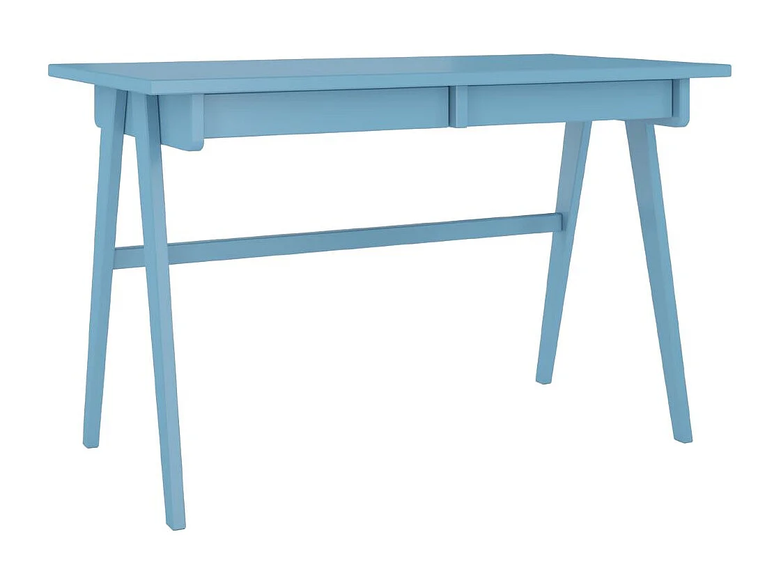 Schreibtisch Edda, 120/65/75 cm in pastellblau, buchenholz