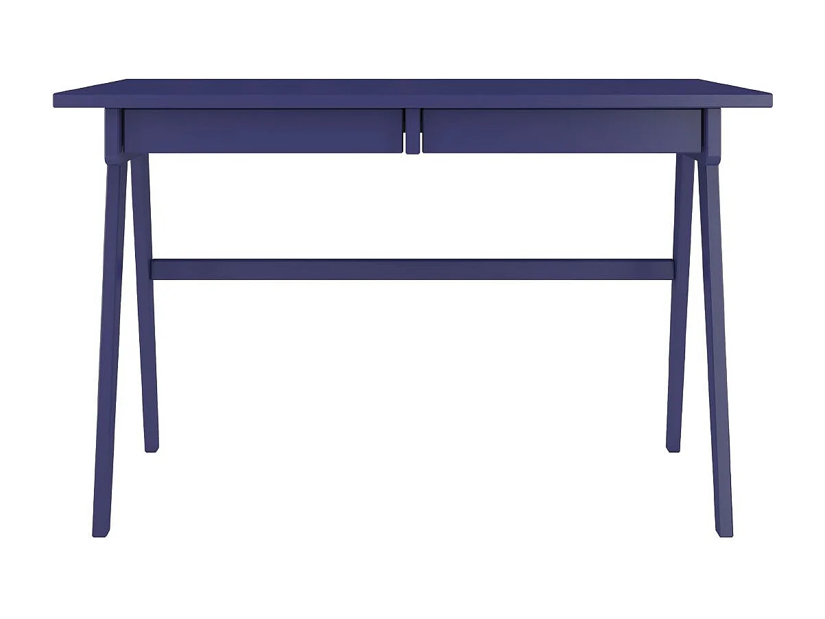 Schreibtisch Edda, 120/65/75 cm in marineblau, buchenholz