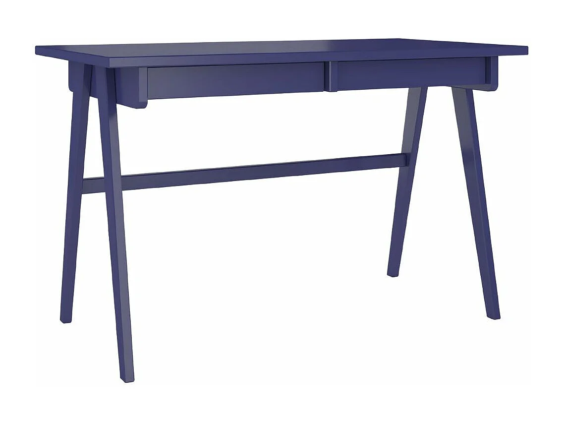 Schreibtisch Edda, 120/65/75 cm in marineblau, buchenholz