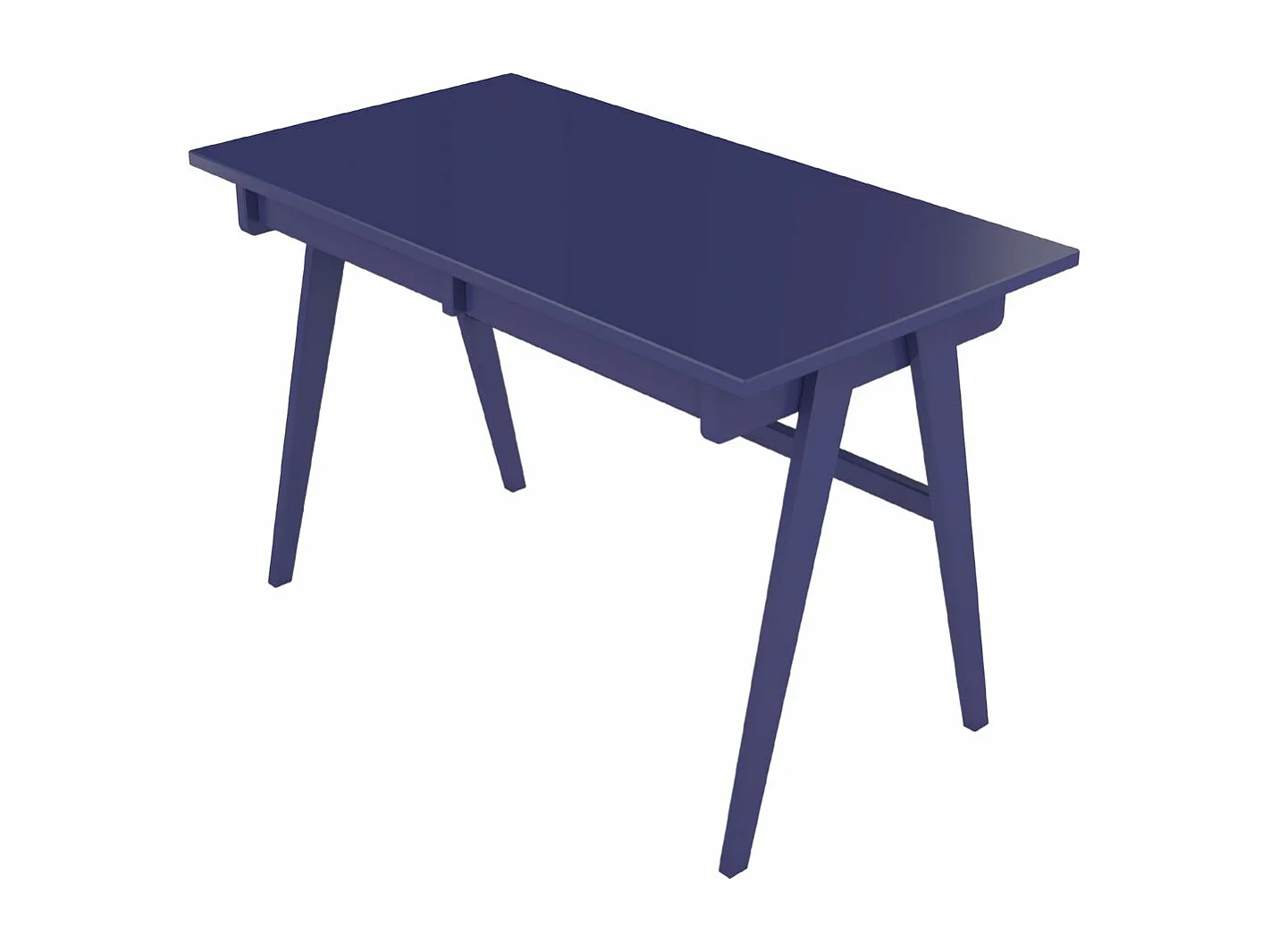 Schreibtisch Edda, 120/65/75 cm in marineblau, buchenholz