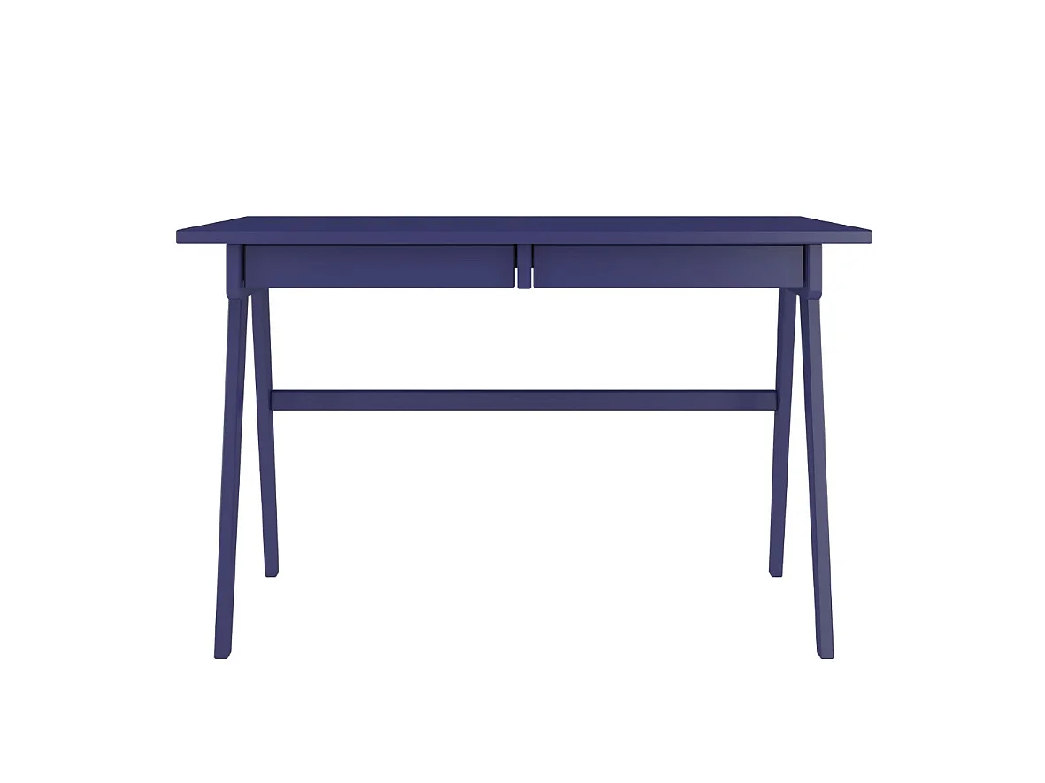 Bureau / coiffeuse en hêtre avec tiroirs EDDA / couleur bleu marine noble / 120 x 65 cm