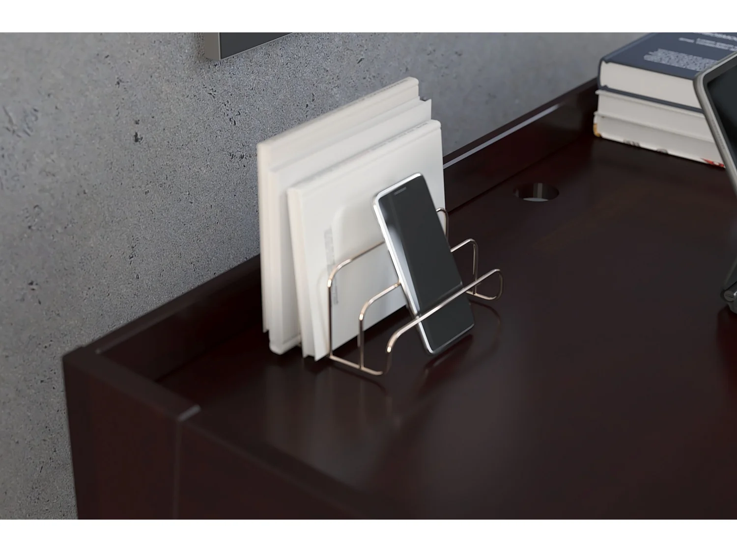 Drewniane bukowe biurko z szufladami Visby LISA / palisander