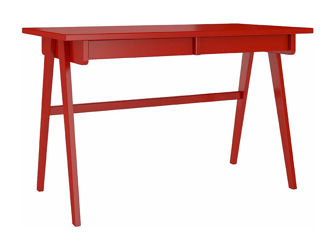 Drewniane biurko z szufladami Visby EDDA / czerwony