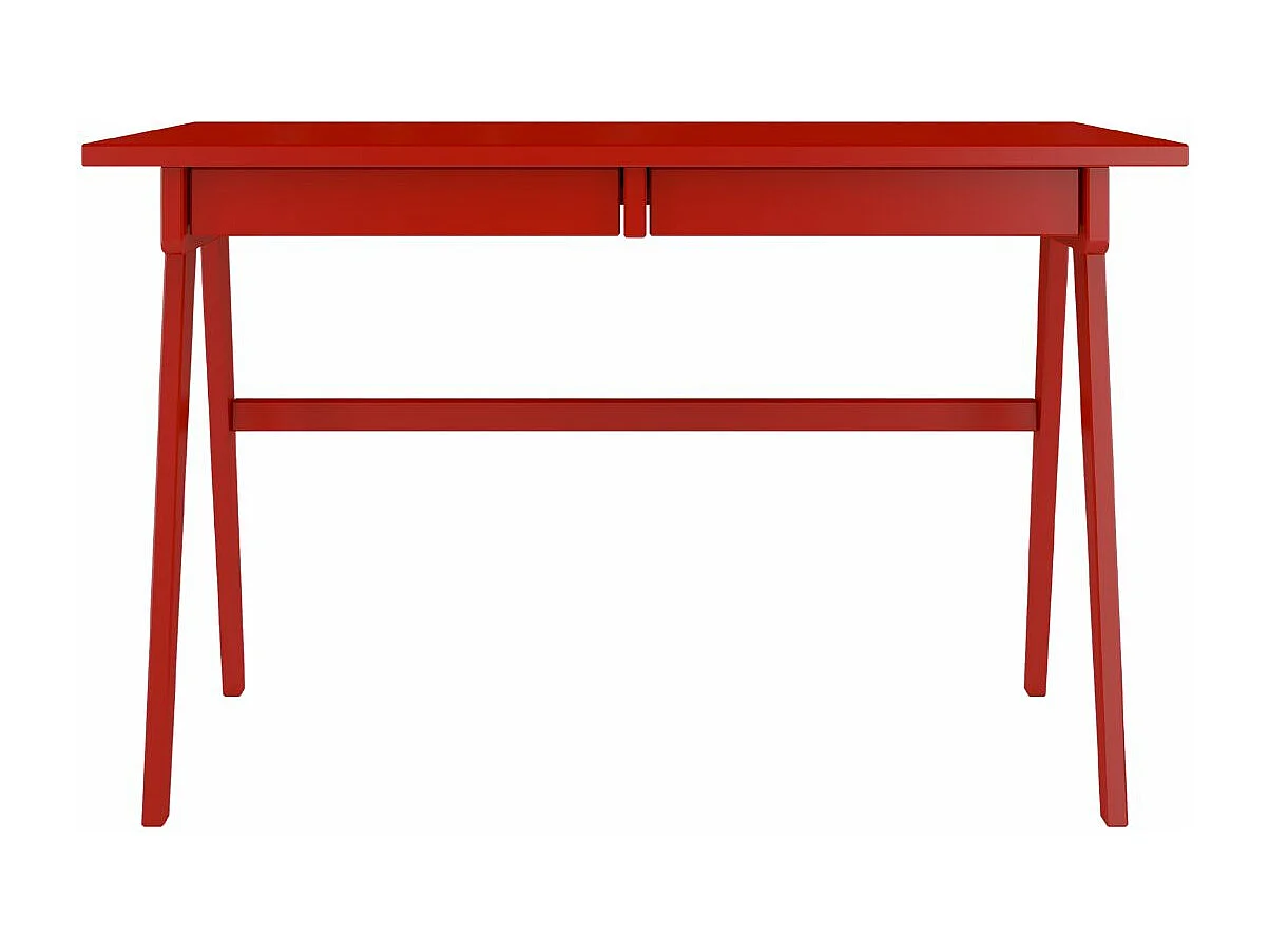 Schreibtisch Edda, 120/65/75 cm in rot, buchenholz
