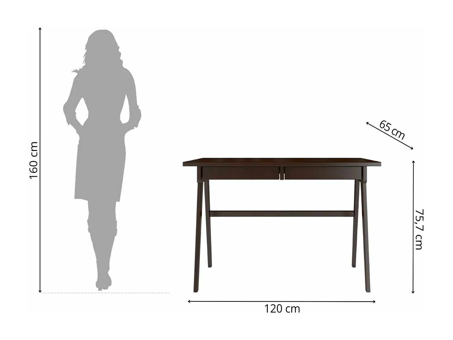 Drewniane bukowe biurko z szufladami Visby EDDA / palisander