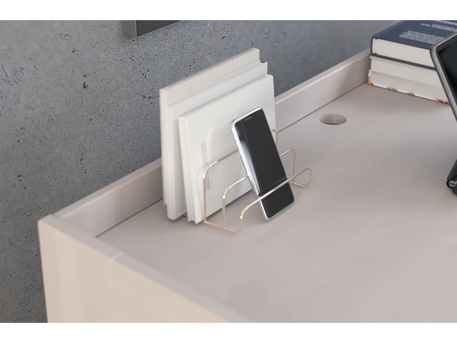 Drewniane bukowe biurko z szufladami Visby LISA / białe