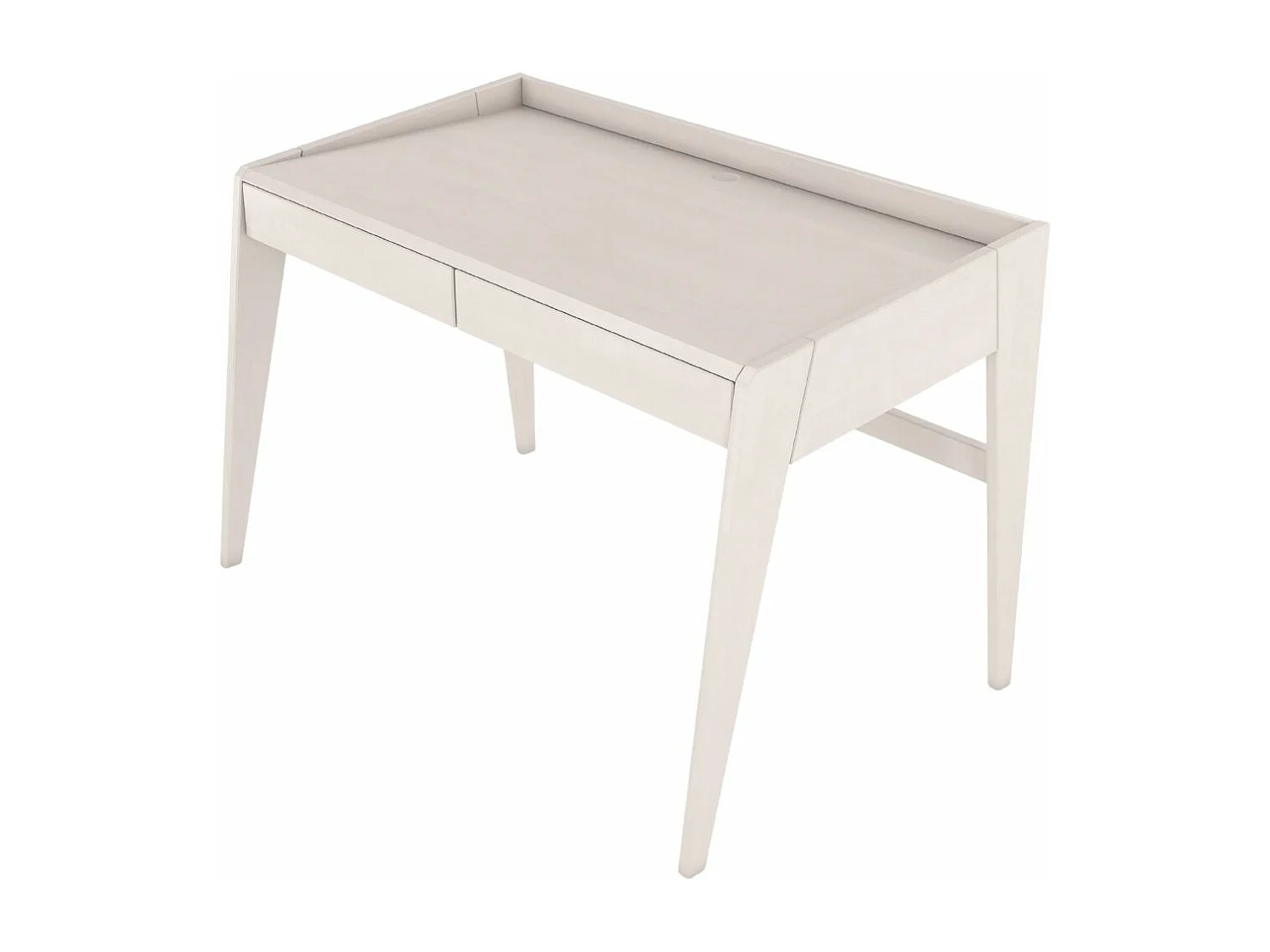 Schreibtisch Elisa, 125/70/81 cm in weiß, buchenholz