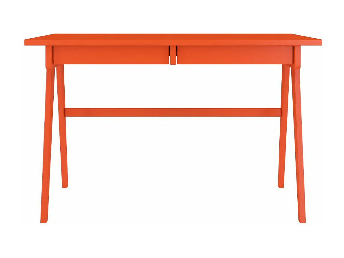 Schreibtisch Edda, 120/65/75 cm in orange, buchenholz