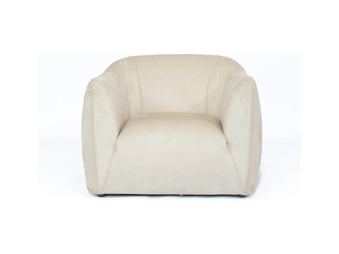Fauteuil Tracy velours beige - 100x92cm