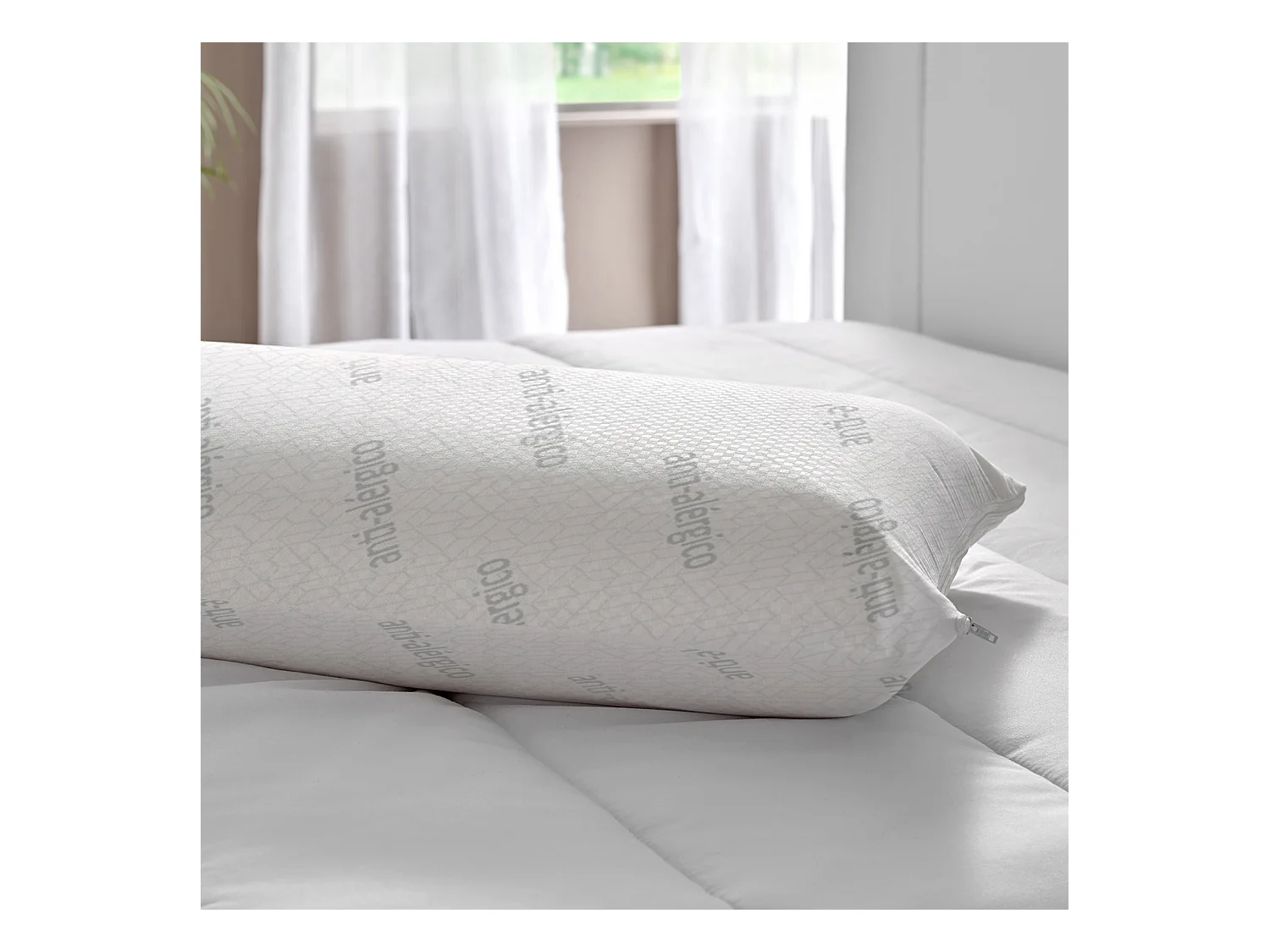 Oreiller viscoélastique double housse anti-acariens