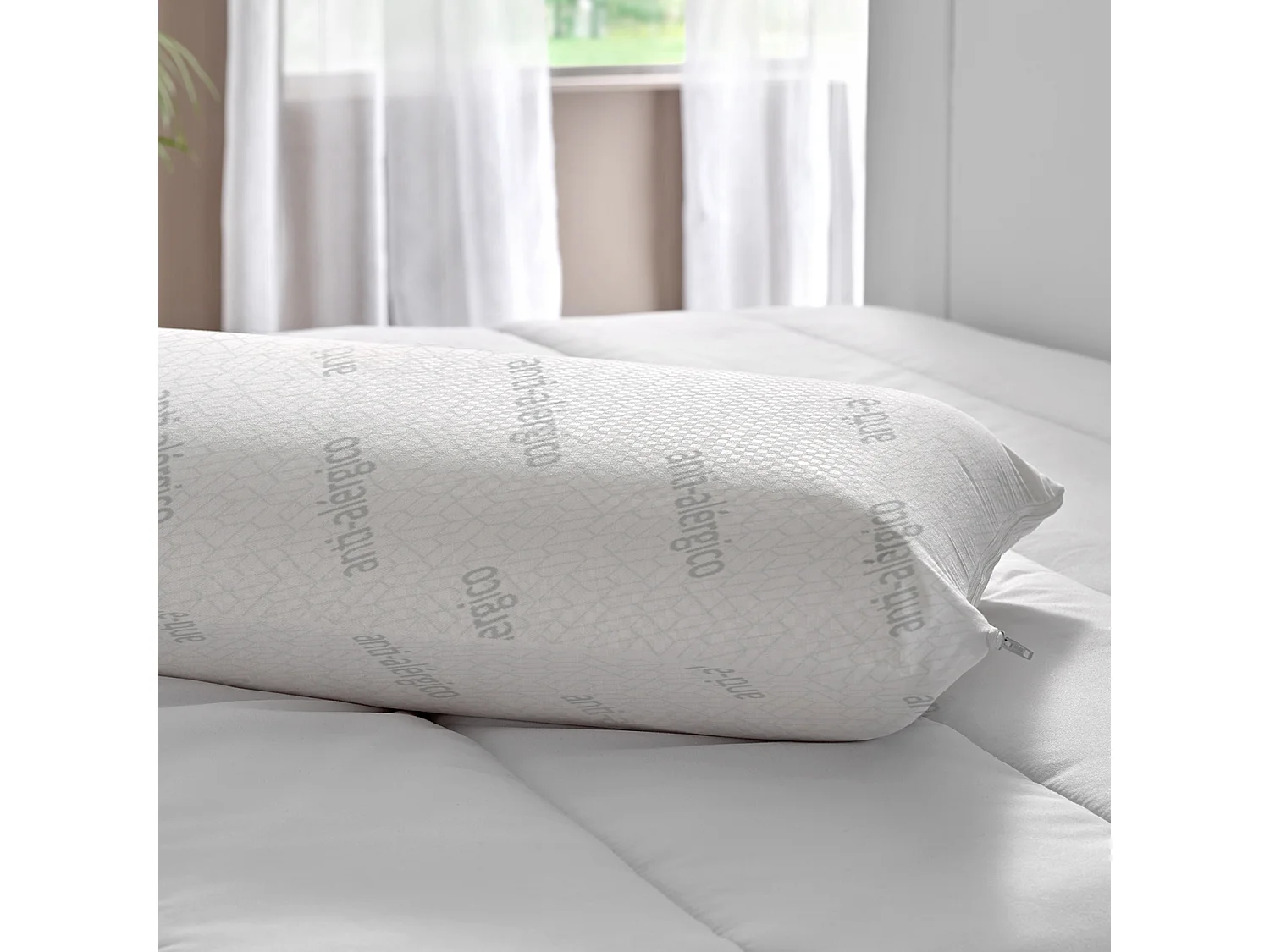 Oreiller viscoélastique double housse anti-acariens