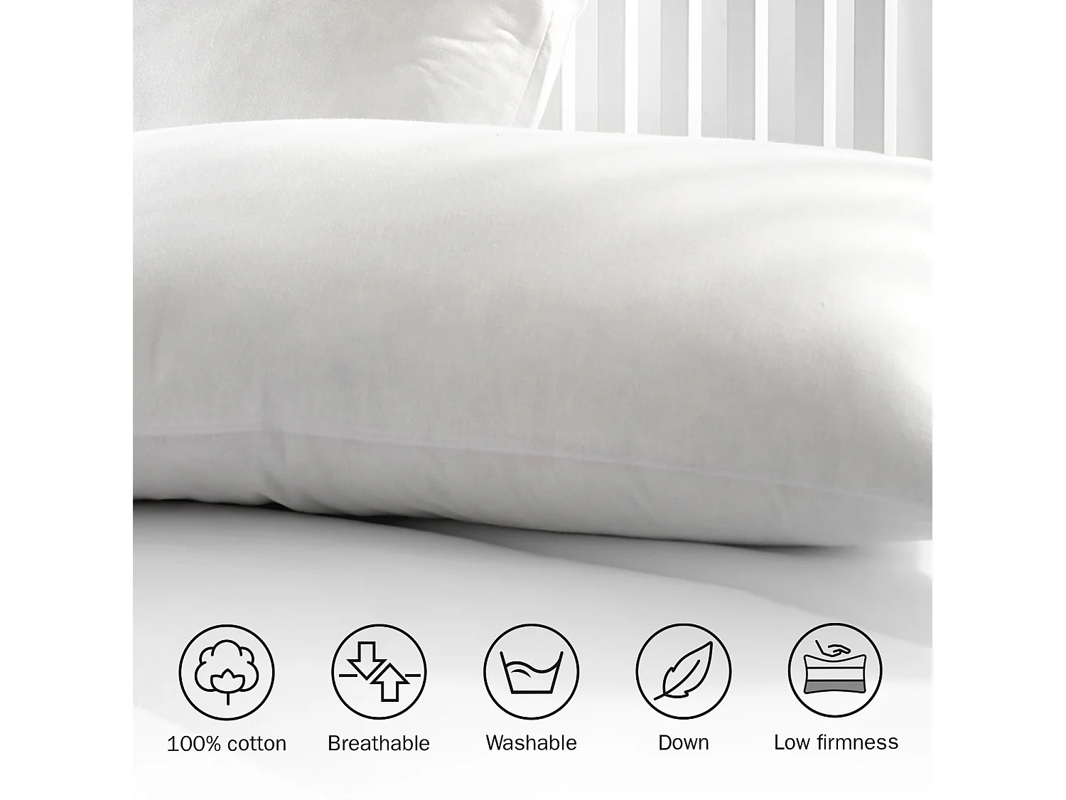 Oreiller de 40 x 75 cm en plumes d'oie et duvet de 11 cm - NATURAL de PIKOLIN