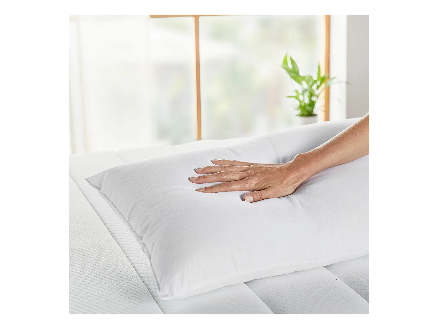 Oreiller en fibres avec traitement antiallergique