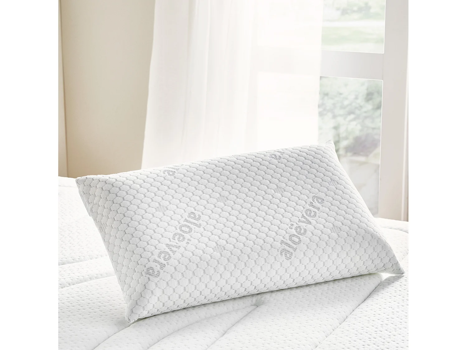 Almofada Viscoelástica Dermoprotetora - Capa Dupla, Extra Suave, Antiodor, Média Firmeza, para dormir de costas ou mudar de postura