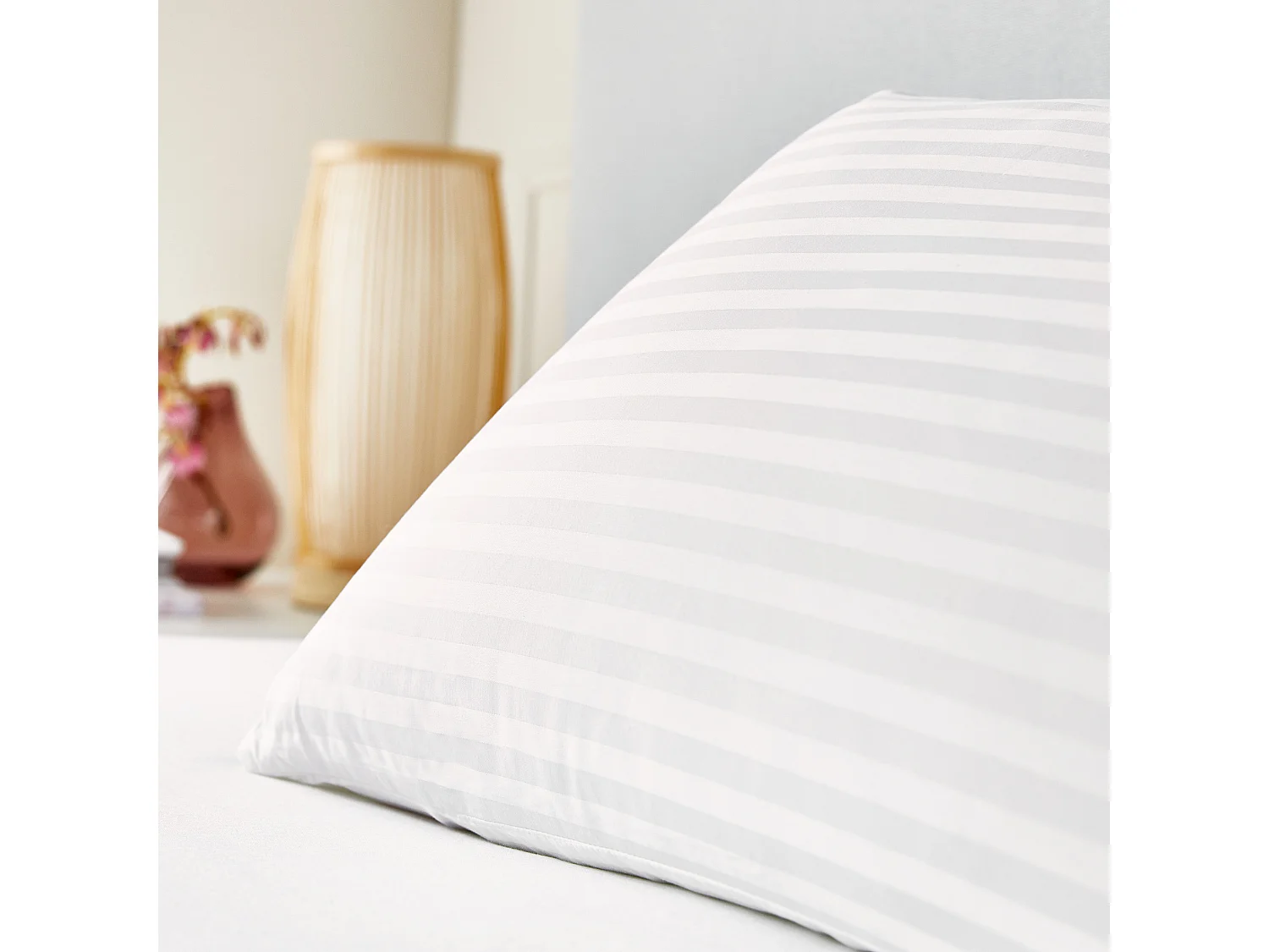 Oreiller en plumes et duvet d'oie avec housse double 100% coton