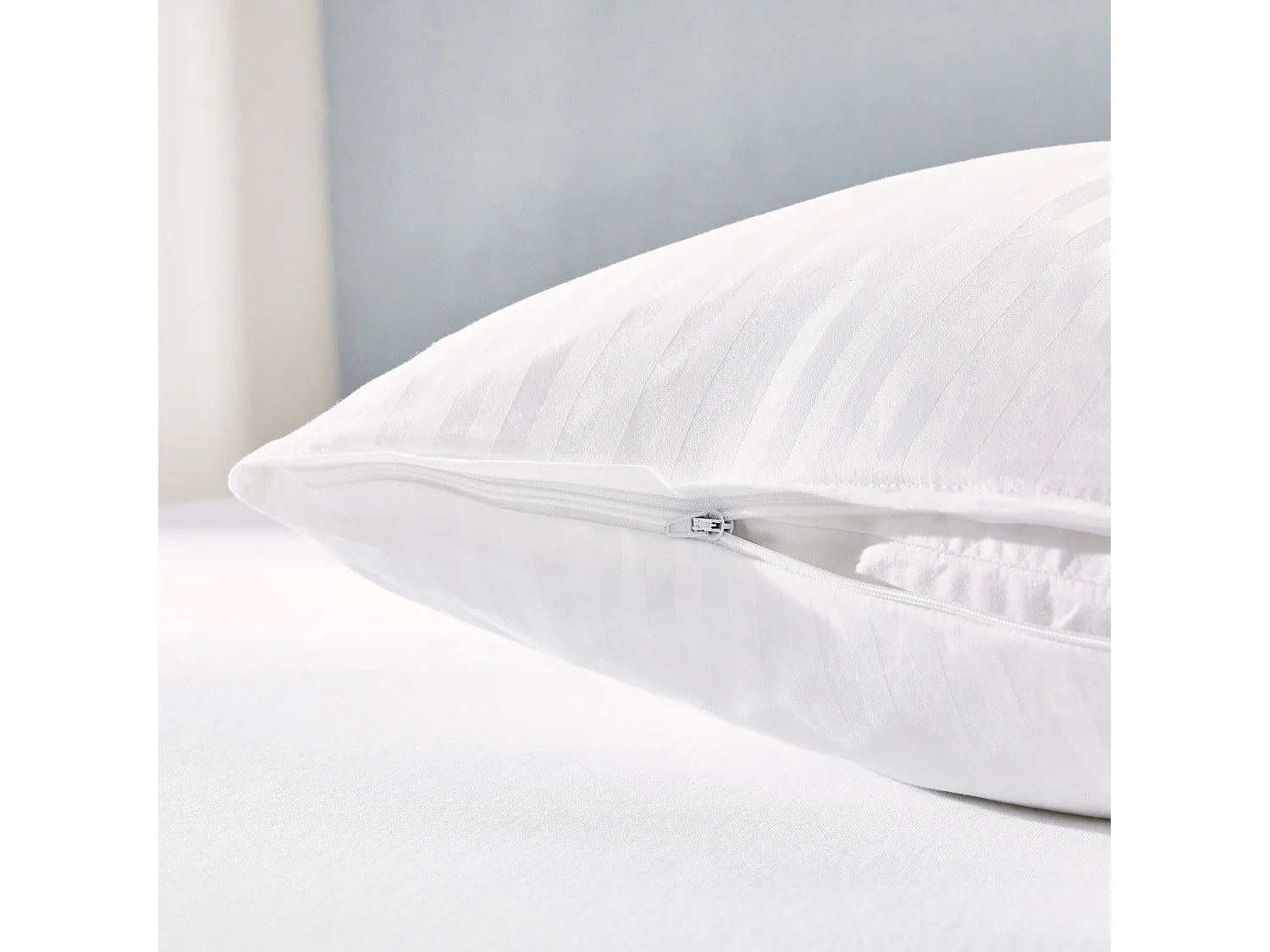 Oreiller en plumes et duvet d'oie avec housse double 100% coton