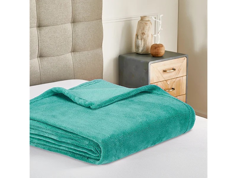 Plaid in velluto tinta unita Blu