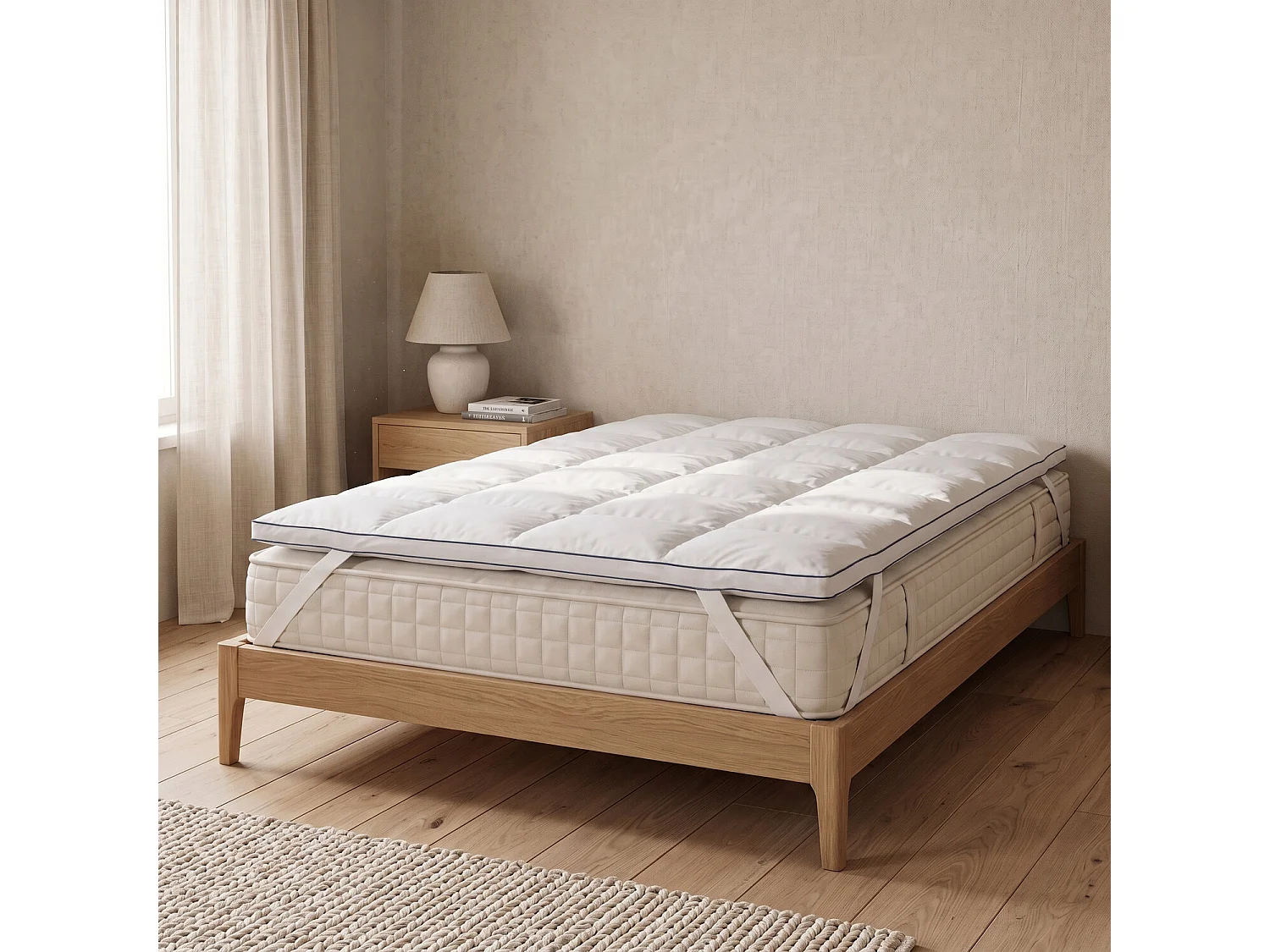 Topper da 140 x 190 cm in piuma da 5 cm - COTTON di PIKOLIN