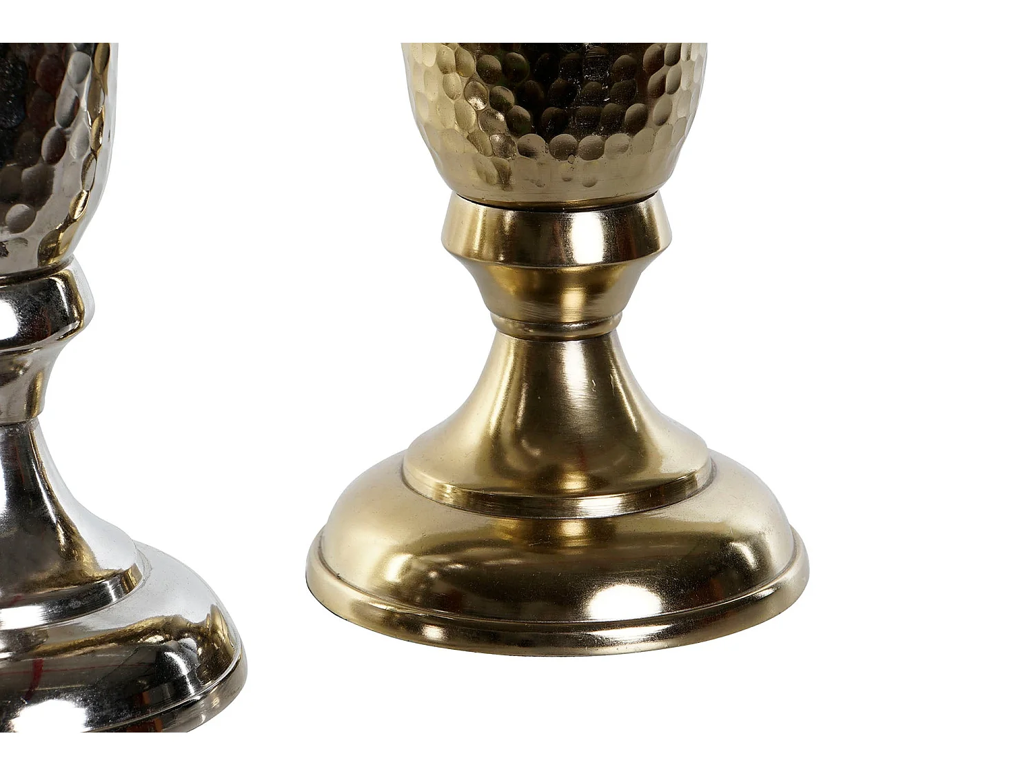 Jarrón DKD Home Decor Dorado Plateado Aluminio 13 x 13 x 33 cm (2 Unidades)