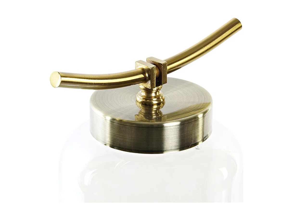 Jarrón DKD Home Decor Cristal Azul Dorado Metal Mediterráneo (19 x 15 x 41 cm) (Ø 14 cm)